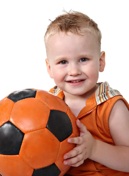 Retrato de bebê com bola — Fotografia de Stock