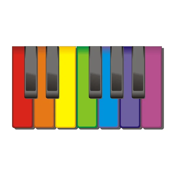 Tasti colorati per pianoforte . — Vettoriale Stock