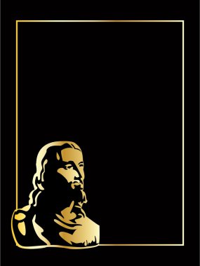 vektör altın siyah arka plan üzerine İsa