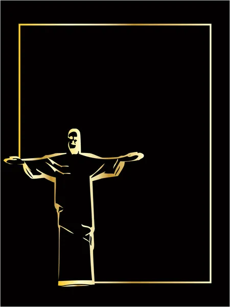 Il vecteur iesus christ rio de janeiro statue silhouette — Image vectorielle