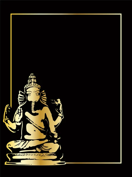 El vector de oro estatua de ganesha — Vector de stock