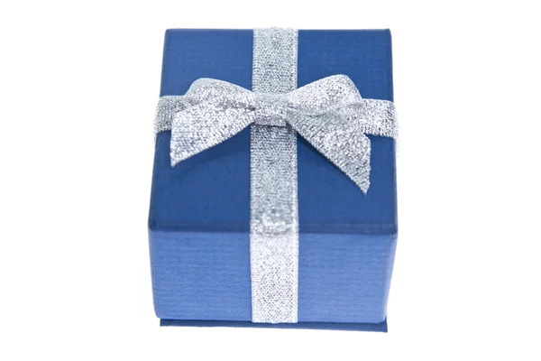 Caja regalo azul — Foto de Stock