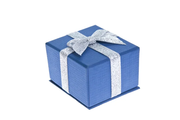 Blå nuvarande box — Stockfoto