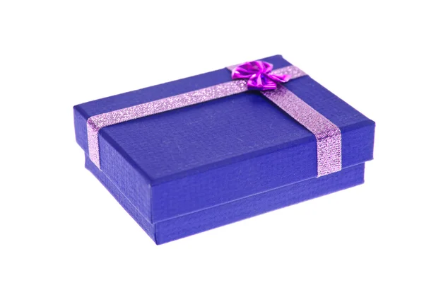 Blaue Geschenkbox — Stockfoto