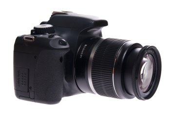 dslr fotoğraf makinesi, üzerinde beyaz izole