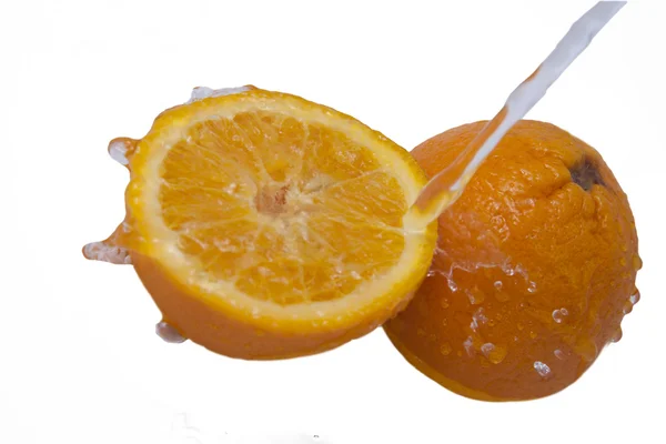 Salpicos de laranja — Fotografia de Stock