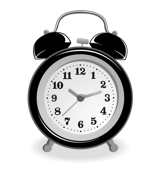 Black alarm-clock — Stok Vektör