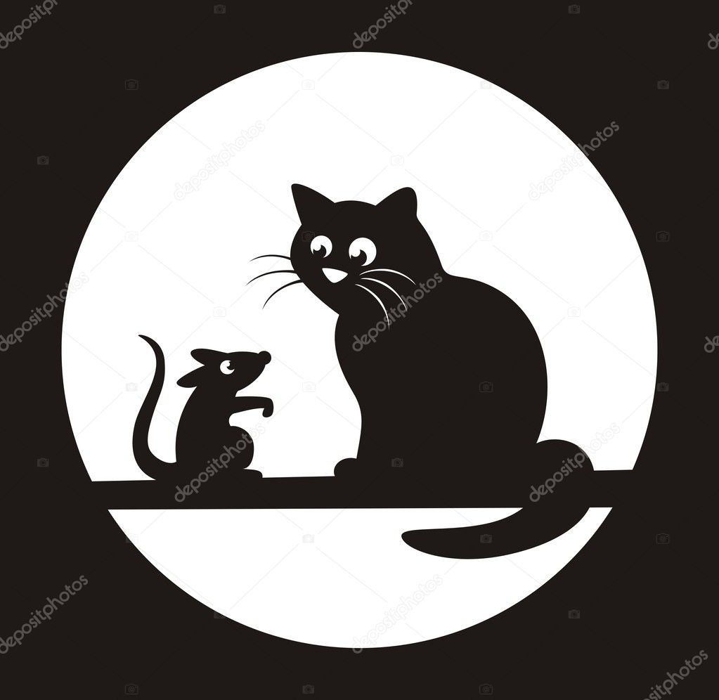 Black cat & rat