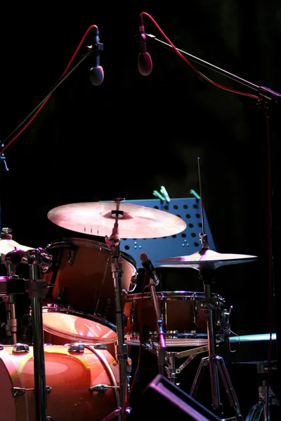 Drum kit on eve concert — Stock Photo, Image