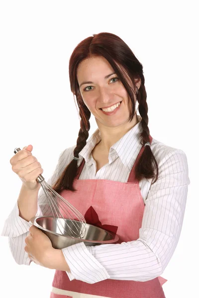 Красивая домохозяйка готовится — стоковое фото