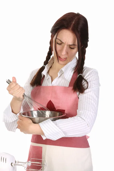 Trött hemmafru förbereder — Stockfoto