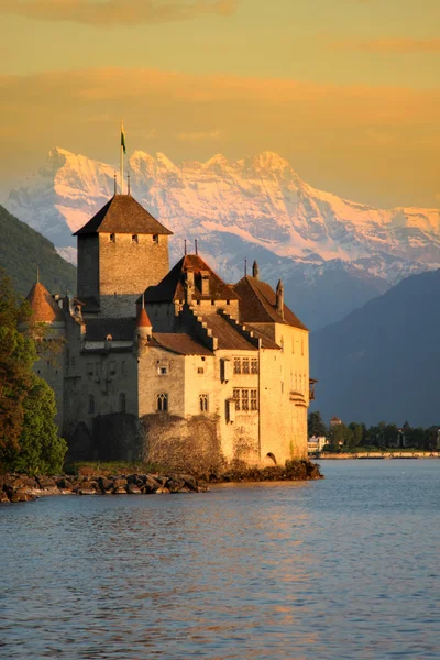 The Chillon castle in Montreux (Vaud), Switzerland — стоковое фото