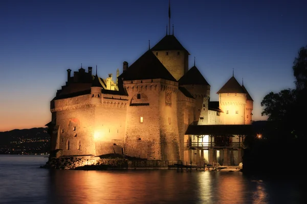 O castelo de Chillon em Montreux (Vaud), Suíça — Fotografia de Stock