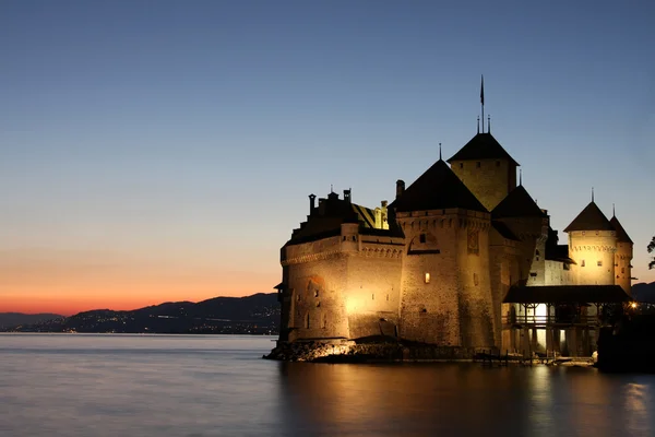 O castelo de Chillon em Montreux (Vaud), Suíça — Fotografia de Stock