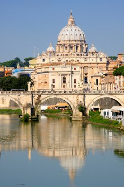 Vatican City from Ponte Umberto I in Rome, Italy clipart