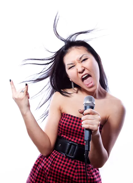 The girl which sings — Stock Photo, Image
