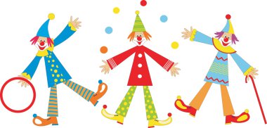 Cheerful clowns clipart