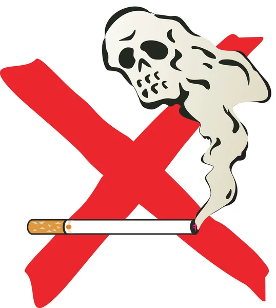 Rauchen verboten. Zigarette lebensgefährlich — Stockvektor