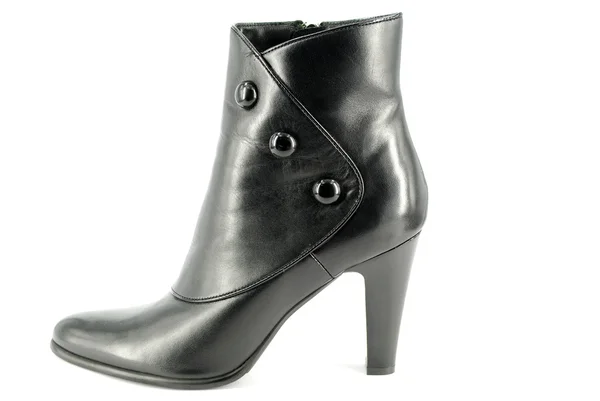 Mulher botas de couro preto — Fotografia de Stock