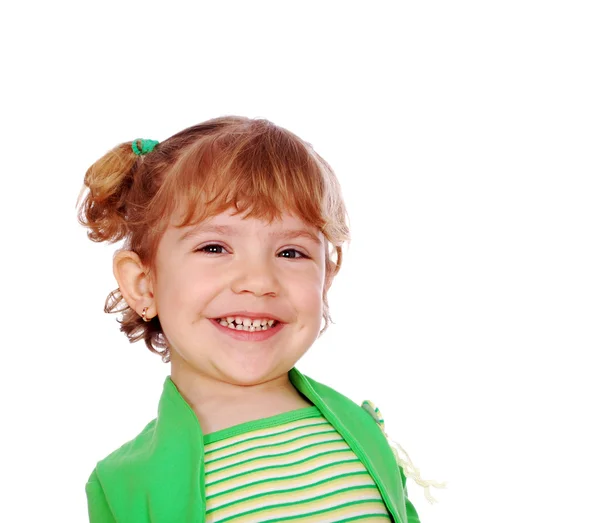 Kocaman bir gülümseme ile küçük kız — Stok fotoğraf