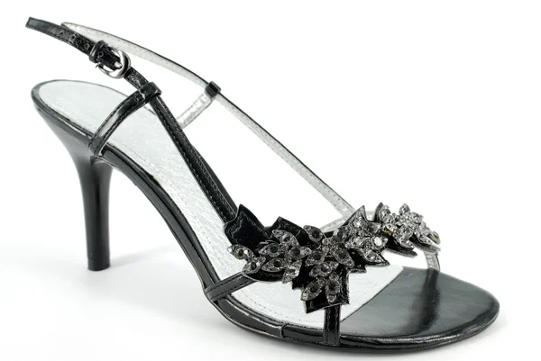 Жінка елегантний чорний високий каблук взуття — стокове фото
