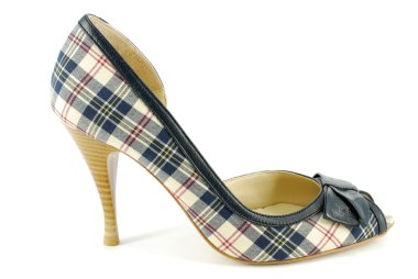 Woman plaid high heel shoe clipart