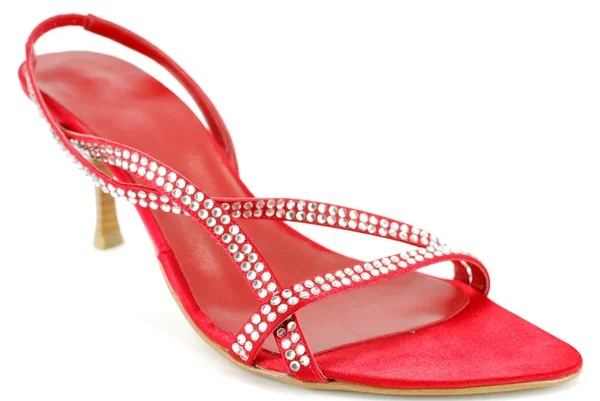 Frau Eleganz roter Schuh — Stockfoto