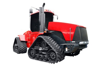 Big red caterpillar tractor isolated clipart