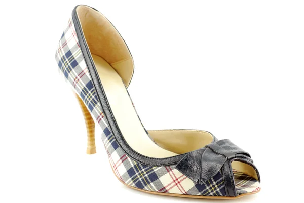 Donna plaid scarpe open toe — Foto Stock