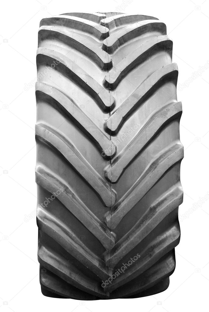 Big tractor tire isolated