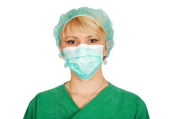 Mulher médico com máscara — Fotografia de Stock