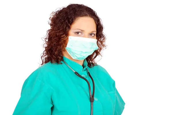 Médico feminino com máscara — Fotografia de Stock