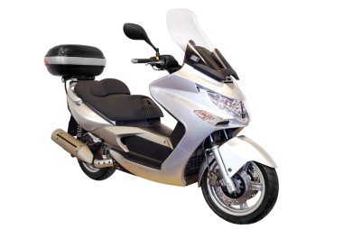 City scooter with trunk isolated clipart