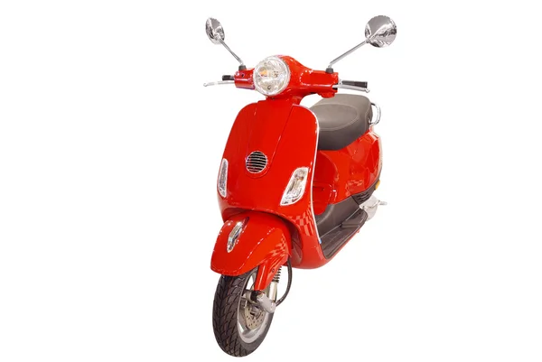 Izole kırmızı şehir scooter Önden Görünüm — Stok fotoğraf