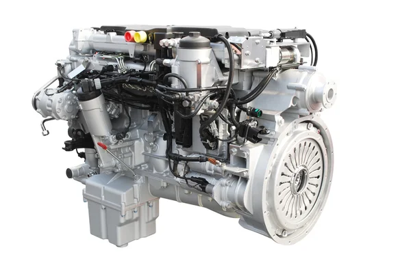 Beyaz izole kamyon motoru — Stok fotoğraf
