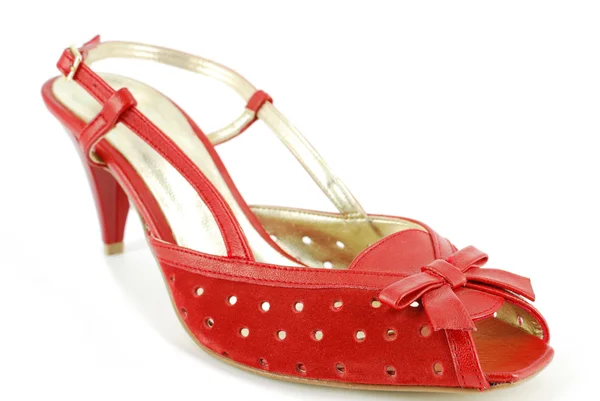 Donna estate scarpa rossa — Foto Stock