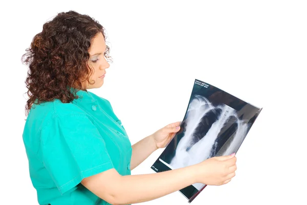 Female doctor with x-ray image — Stock Photo, Image