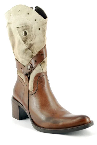 Vrouw lederen cowboy boot — Stockfoto