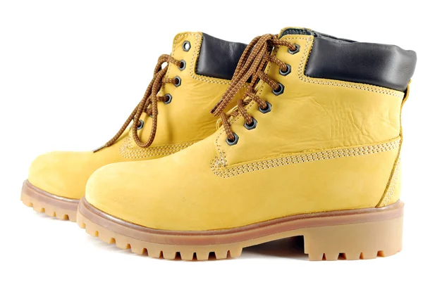 Yürüyüş ayakkabıları sarı — Stok fotoğraf