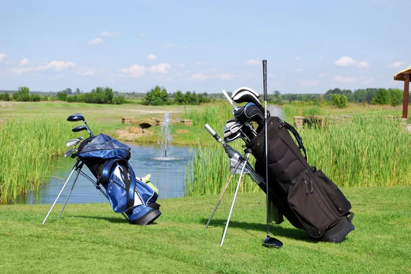 Dva golfové bagy — Stock fotografie