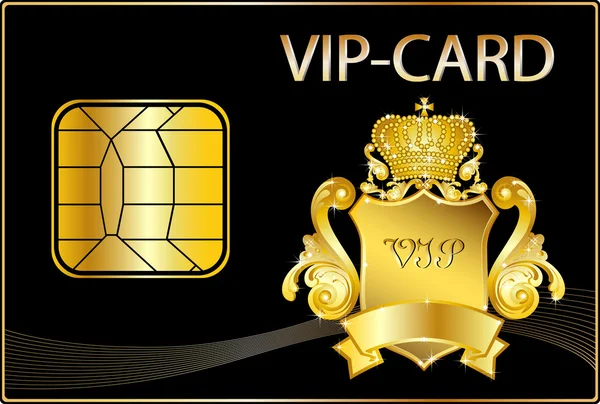 VIP kártya szellemesség egy arany fejdísz — Stock Fotó