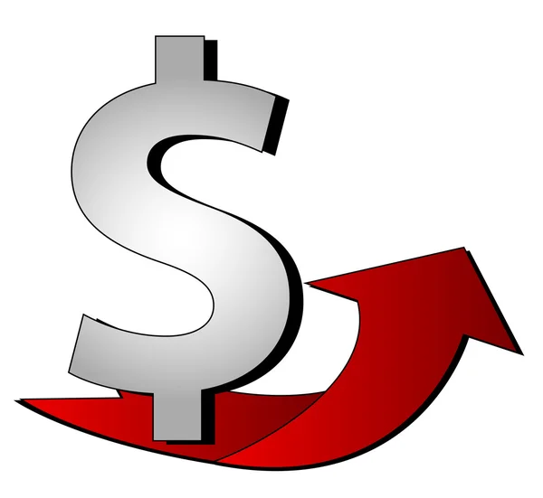 Dollar Sign with arrow — Stock Photo, Image