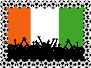 Soccer fans Ivory Coast clipart
