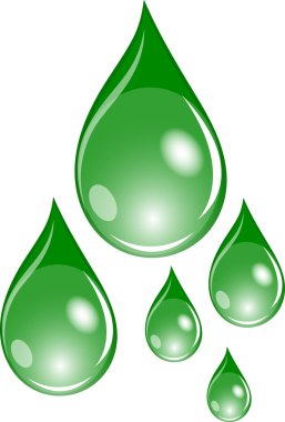 Yeşil waterdrops kümesi çizimi