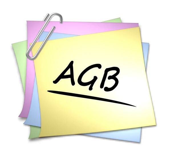 stock image German Memo with Paper Clip - AGB