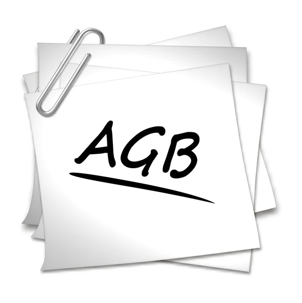 stock image German Memo with Paper Clip - AGB