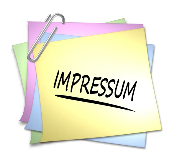 Memo with Paper Clip - Impressum — Stock Photo, Image