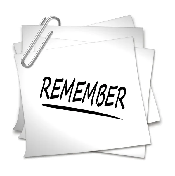 Memo with Paper Clip - remember — Stock Photo, Image