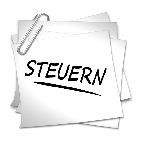 ドイツ語メモオープン ペーパー クリップ - steuern で — ストック写真