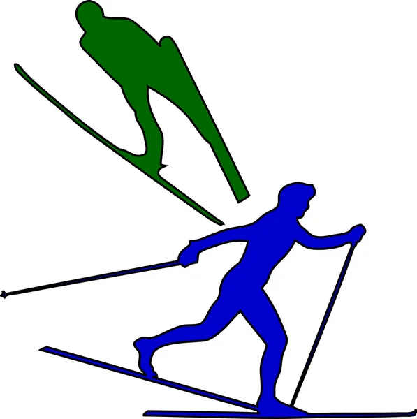 Winter game nordic combined — Stock Photo, Image